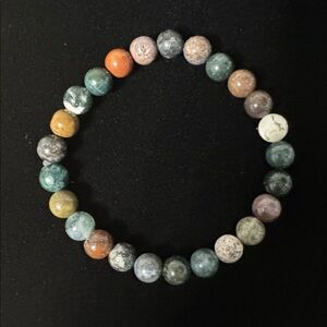 Natural Indian Agate Beaded Bracelet